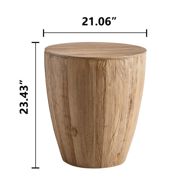 Loon Peak® Ellanora Solid Wood Drum End Table Wayfair